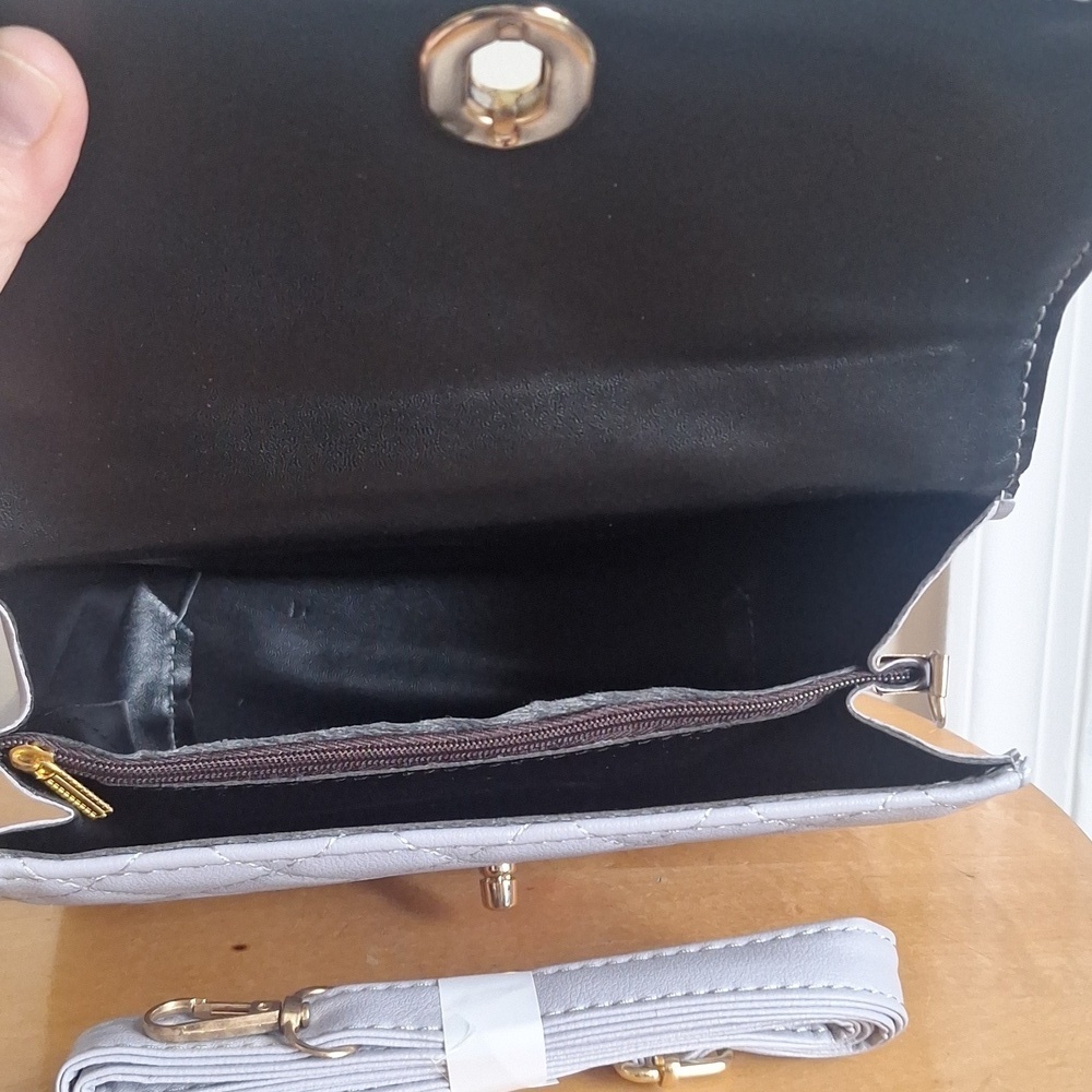 Purplish Gray Quilted Bag - Picture 6 of 6